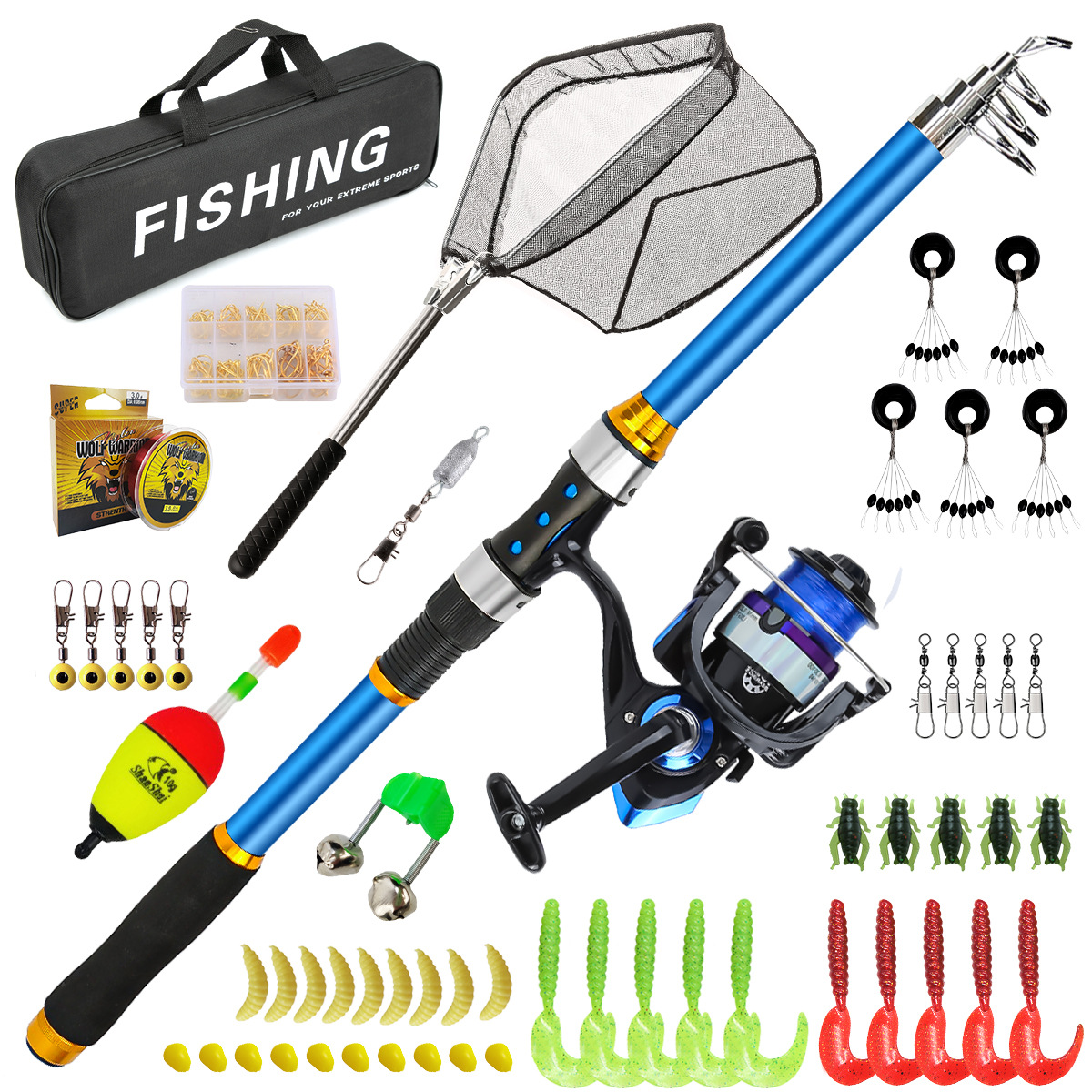 Fishing Boat Oar - Conjunto de vara de pesca telescópica
