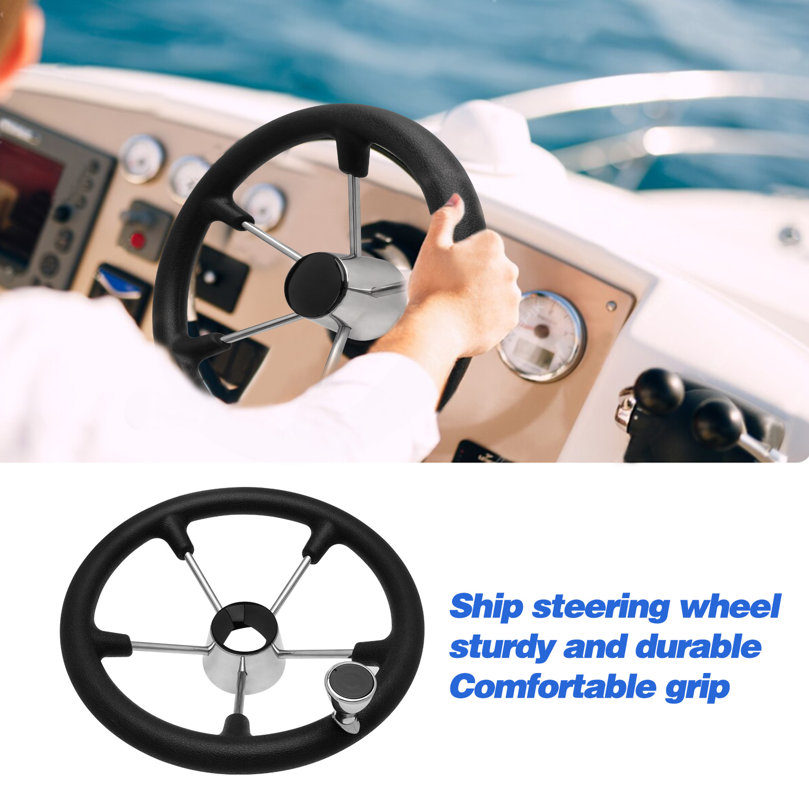 Volante de barco de aço inoxid - Fishing Boat Steering Wheel avaliação e preço