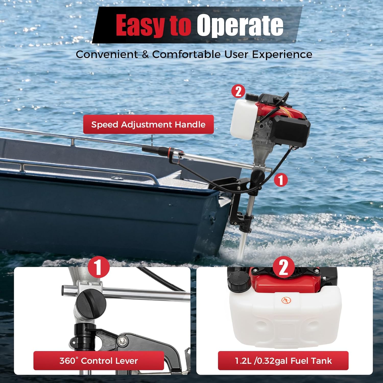 Motor de Popa 4HP, Motor Marít - Fishing Boat Outboard Motor avaliação e preço